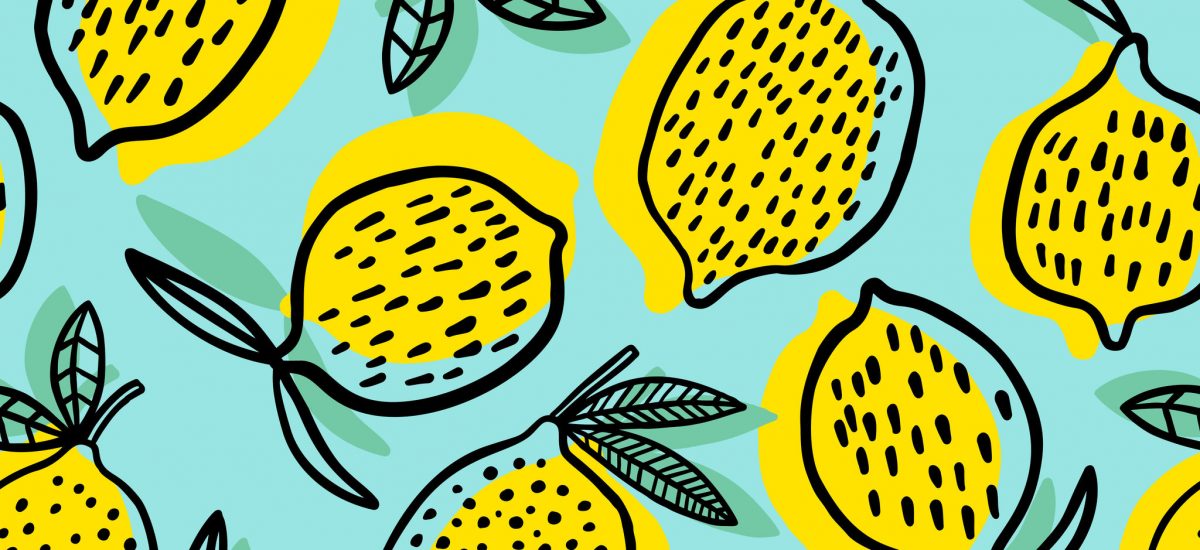 Lemon seamless pattern vector illustration. Summer fruit design